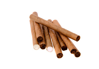Cigars on White Background