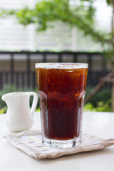 Ice black coffee , americano.