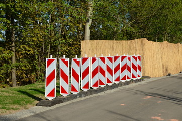 Warnbaken an Baustelle