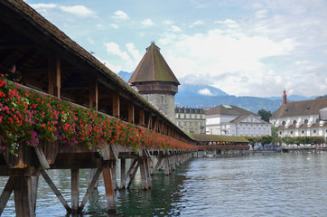 Chapel Bridge in Lucerne, Switzerland
