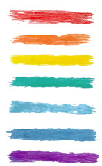 Vector set of colorful brush strokes 