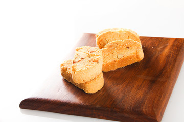 cookies set on wooden block