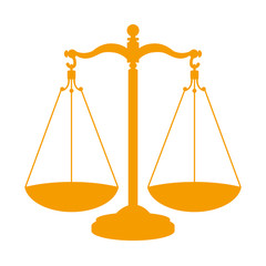 Icono aislado balanza naranja