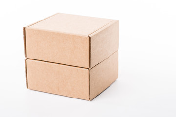 Brown cardboard boxes on a white background