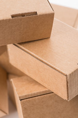 Brown cardboard boxes on a white background