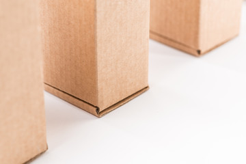 Brown cardboard boxes on a white background
