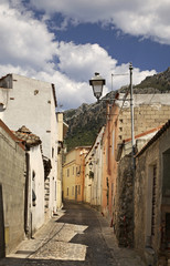 Old street in Galtelli. Sardinia. Italy