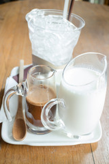 Ingredient of ice coffee mocha