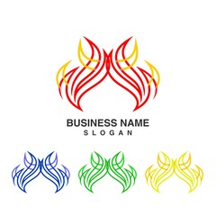 Fire Flame Bright Logo Design