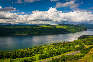 View of the Columbia River from the Vista House, at the Columbia