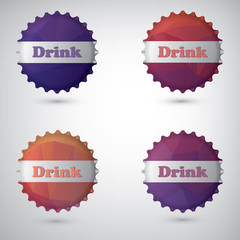 Bottle cap design white background