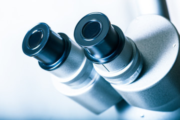 Eyepiece on vintage microscope