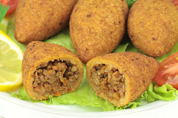 Turkish cuisine, bulgur coated meatballs - ( icli kofte )