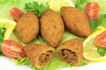Turkish cuisine, bulgur coated meatballs - ( icli kofte )