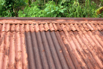 Metal corrugated roof photo