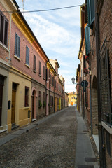 Fototapeta na wymiar Beautiful architecture in the downtown of Ferrara