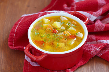 Chicken soup with vegetables