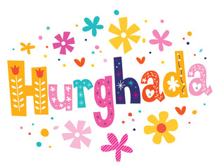 Hurghada vector lettering decorative type