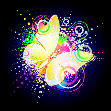 butterfly, abstract background