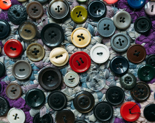 old buttons sewn