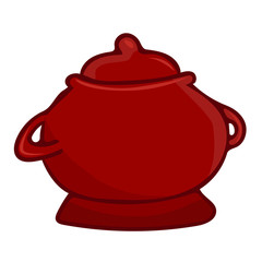 Clay pot isolated illustration