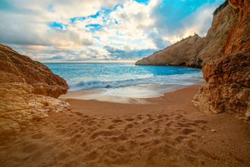 Porto Katsiki beach on Lefkada island