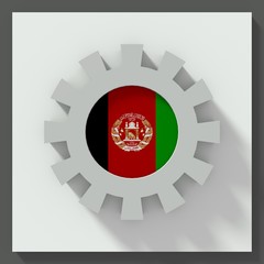 Afghanistan flag gear 3D illustration
