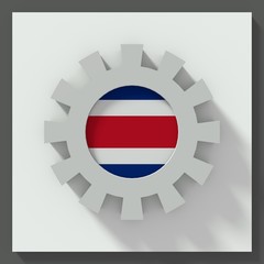 Naklejka premium Costa Rica flag gear 3D illustration