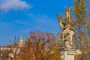 Fototapeta na wymiar Statue of St. Augustine, Prague, Czech Republic