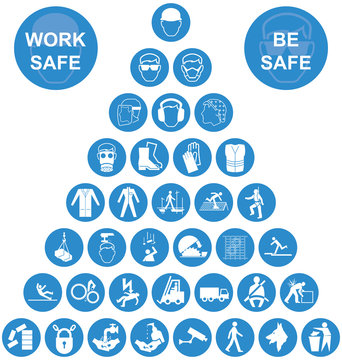Blue Pyramid Health and Safety Icon collection
