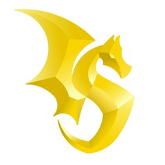 Golden S Shape Dragon logo