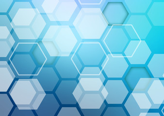 Abstract colorful background of hexagonal shapes randomly