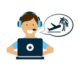 man thinking vacations travel