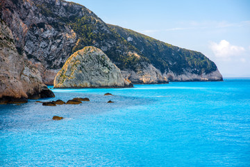 Coastline at Lefkada island in Greece