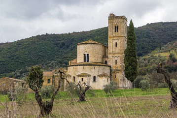 Fototapeta na wymiar Abbey of Sant Antimo, Italy