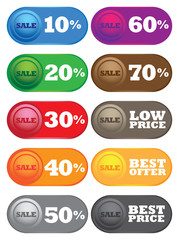 Sale Label Button for Web Business Vector Icon Set