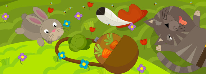 Cartoon scene - illustration for the children