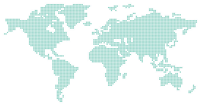 Dotted World Map - green