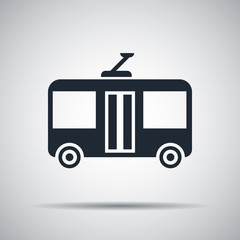 icon trolleybus view front