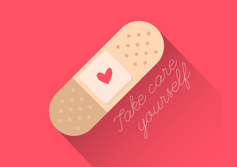 injury tape plaster flat design vector style
