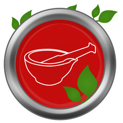 Ayurveda Mortar Red Circle 