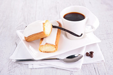 coffee cup and choux pastry