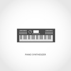 Musical instrument piano flat icon