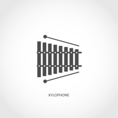 Musical instrument xylophone flat icon