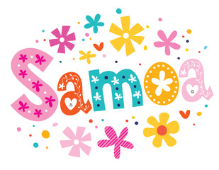 Samoa vector lettering decorative type
