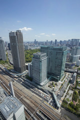 東京汐留方面の高層ビル