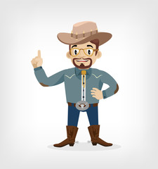 Vector macho cowboy flat illustration