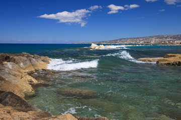 The island of Cyprus. Beautiful little sea lagoon near Paphos