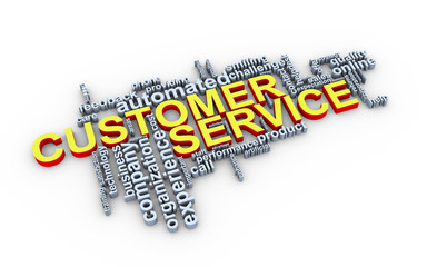 3d customer service word tags