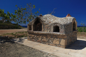 The old stone oven in Cyprus close-up. outdoors 
